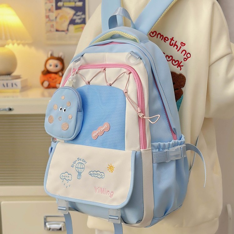 Large-capacity schoolbag, high appearance level, high school student embroidered backpack, forest-style style, cute and versatile student backpack Specification drawing