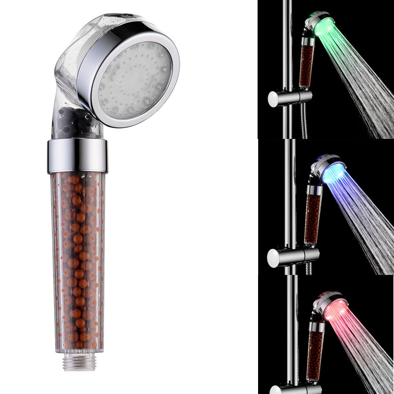 Luminous color-changing negative ion LED showerhead with patterned showerhead, dechlorination, temperature-controlled three-color showerhead SDS-A23 full figure
