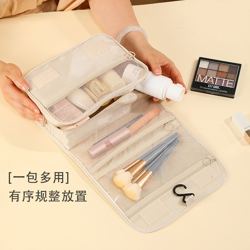 Travel hook toiletry bag, portable toiletry bag, large capacity, high appearance level makeup bag, simple makeup bag wholesale Application Scenario
