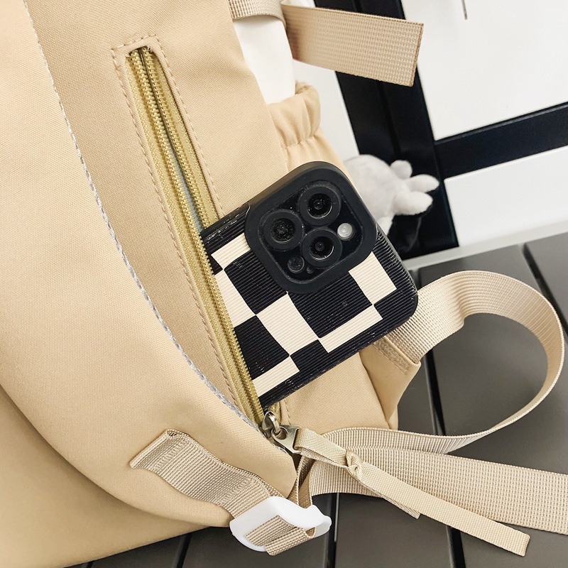Fashionable Korean-style couple casual backpack, convenient large-capacity color-block travel backpack, storage bag, college student schoolbag Specification drawing