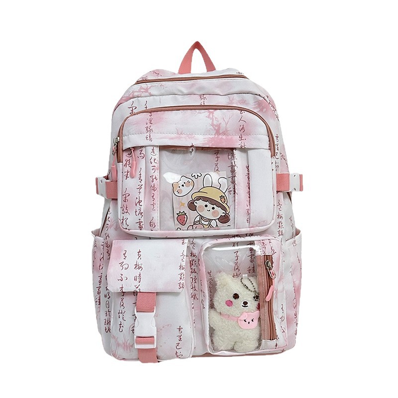 New Chinese-style backpacks for girls, large-capacity student backpacks, casual computer backpacks for junior high school girls and senior high school students Item Picture