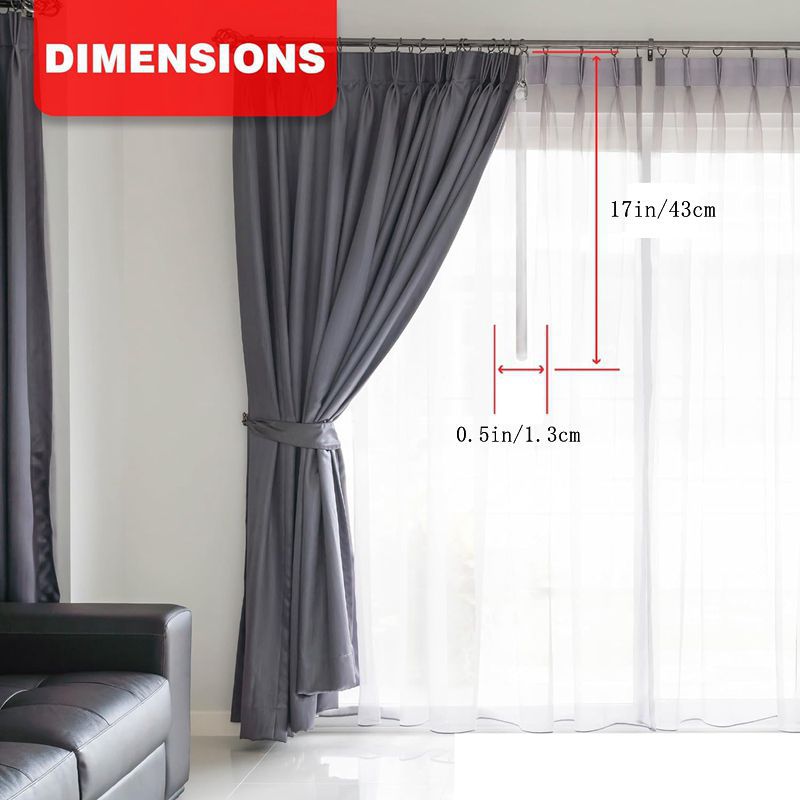 2 sets of 43CM red gallbladder buckle transparent rotating rods for curtain accessories details Picture