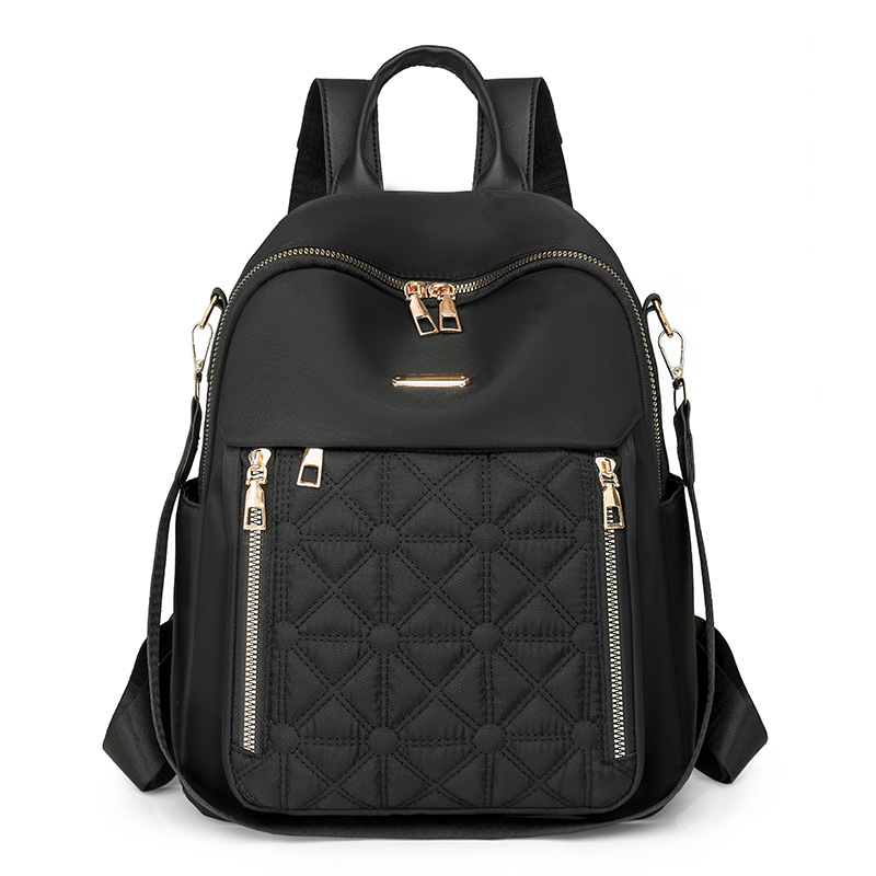 The new 2024 women's backpack with diamond-patterned embroidery thread is a versatile and large-capacity travel backpack that can be worn on one shoulder Item Picture
