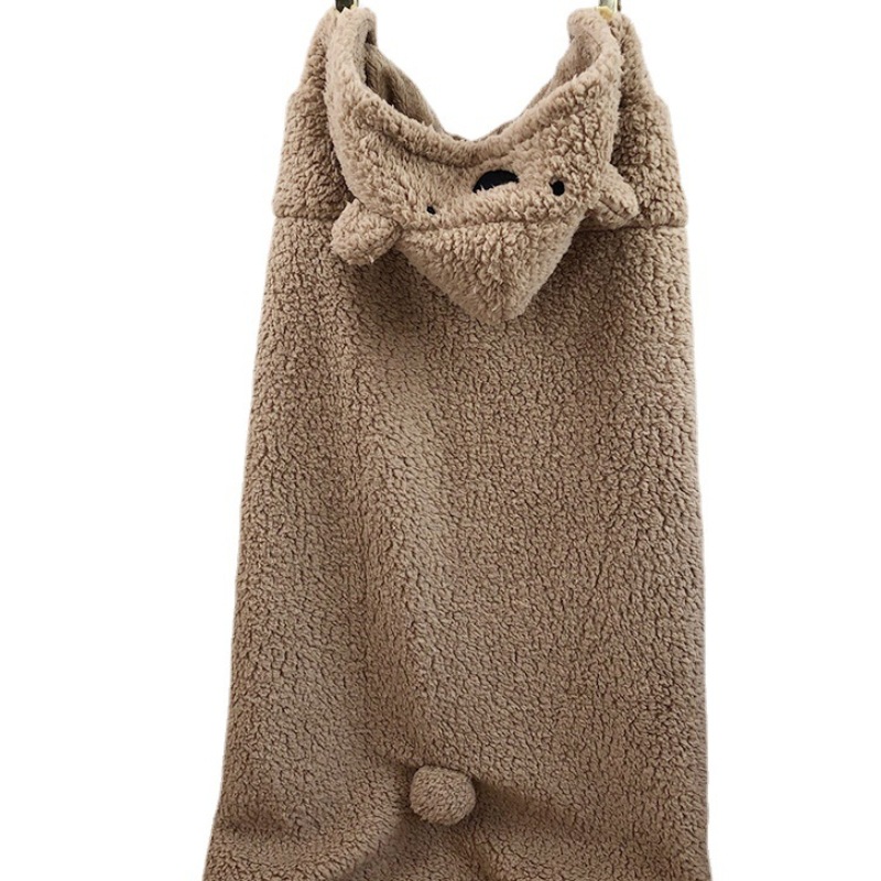 ins cartoon bear shawl cape, thick cape for winter outings, student office nap blanket for women Item Picture