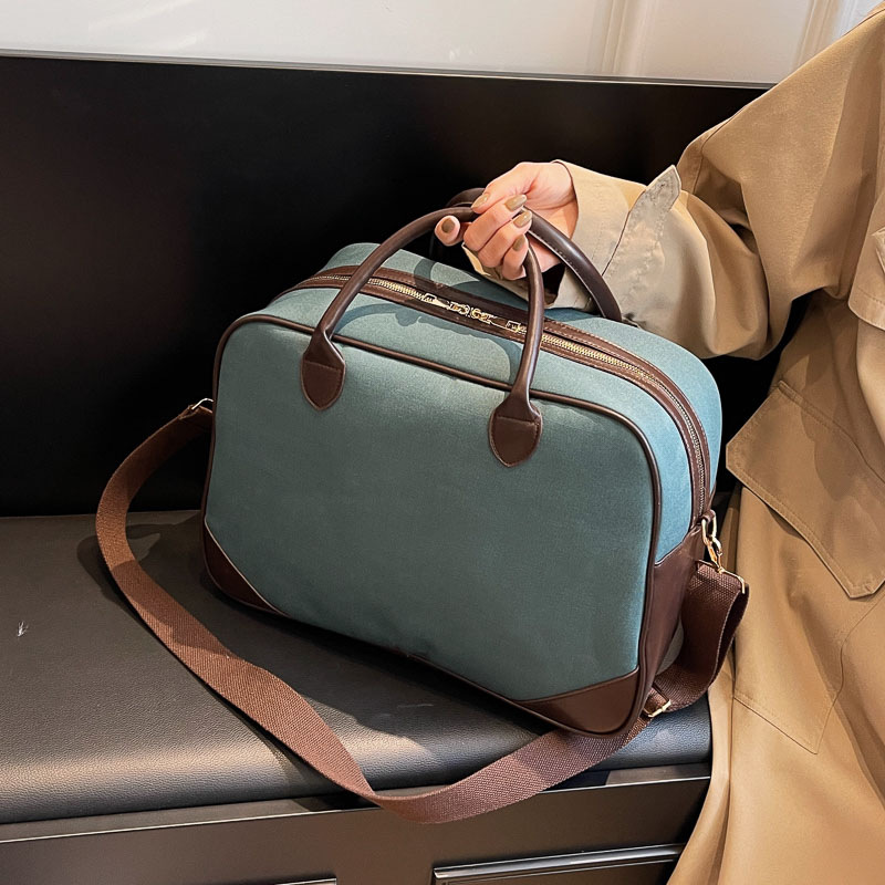 2025 New Korean-style retro travel bag, trendy hand-held yoga and fitness bag, single-shoulder crossbody canvas storage bag details Picture
