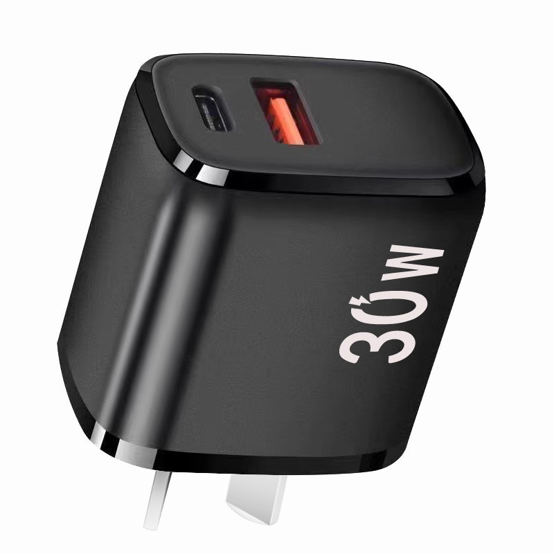 Cross-border Australian 30W charger PD+QC3.0 dual-port charger, fast charging head, mobile phone charger, American adapter Item Picture