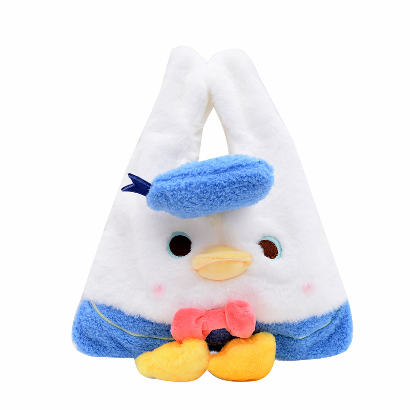 Korean style Instagram handbag cartoon duck plush bag for women 2021 New soft, cute and large capacity children's bag Item Picture