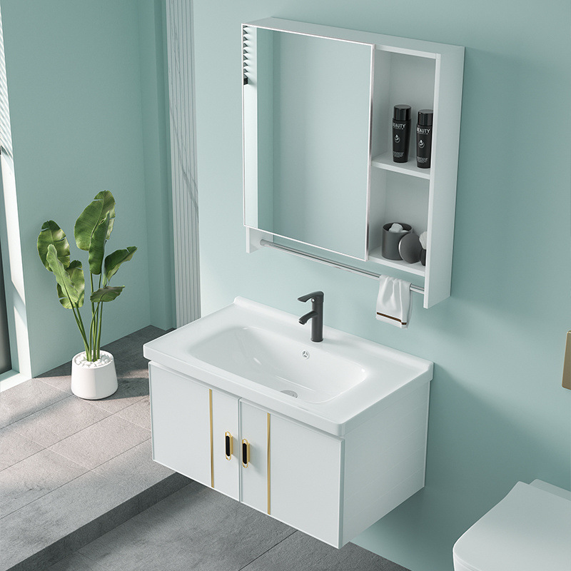 Bathroom washbasin cabinet combination, wall-mounted washbasin, small-sized balcony integrated ceramic washbasin, sink and surface basin full figure