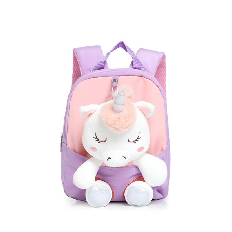 New cartoon children's plush bag, ins Korean version unicorn doll backpack, cute schoolbag for kindergarten girls Specification drawing