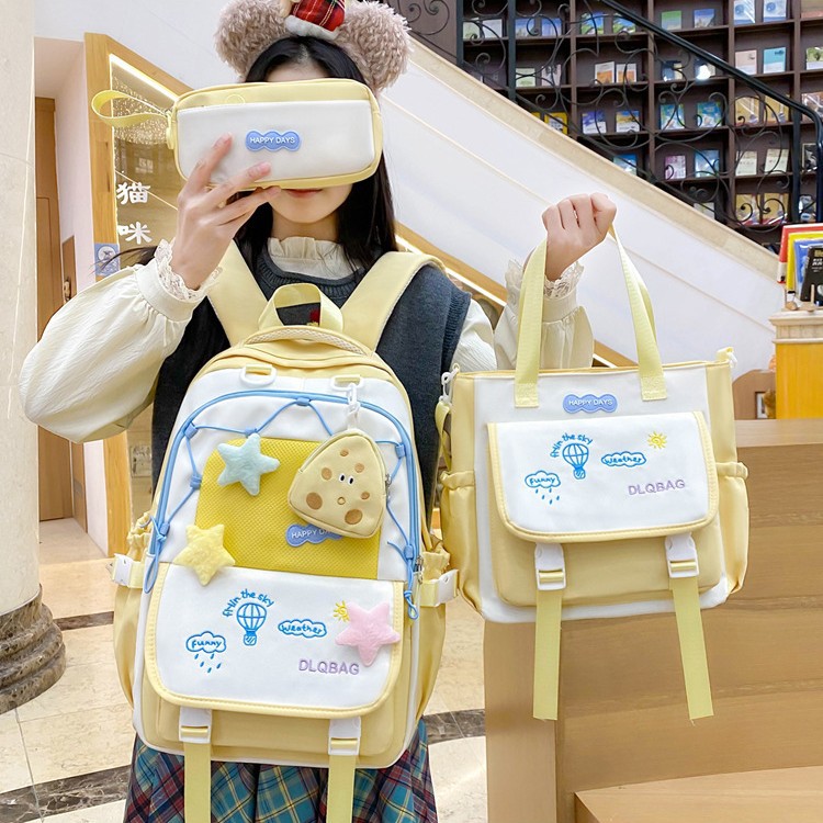 High appearance level, lightweight backpack, tutorial bag, handbag, cute student schoolbag, high school and college student backpack Application Scenario
