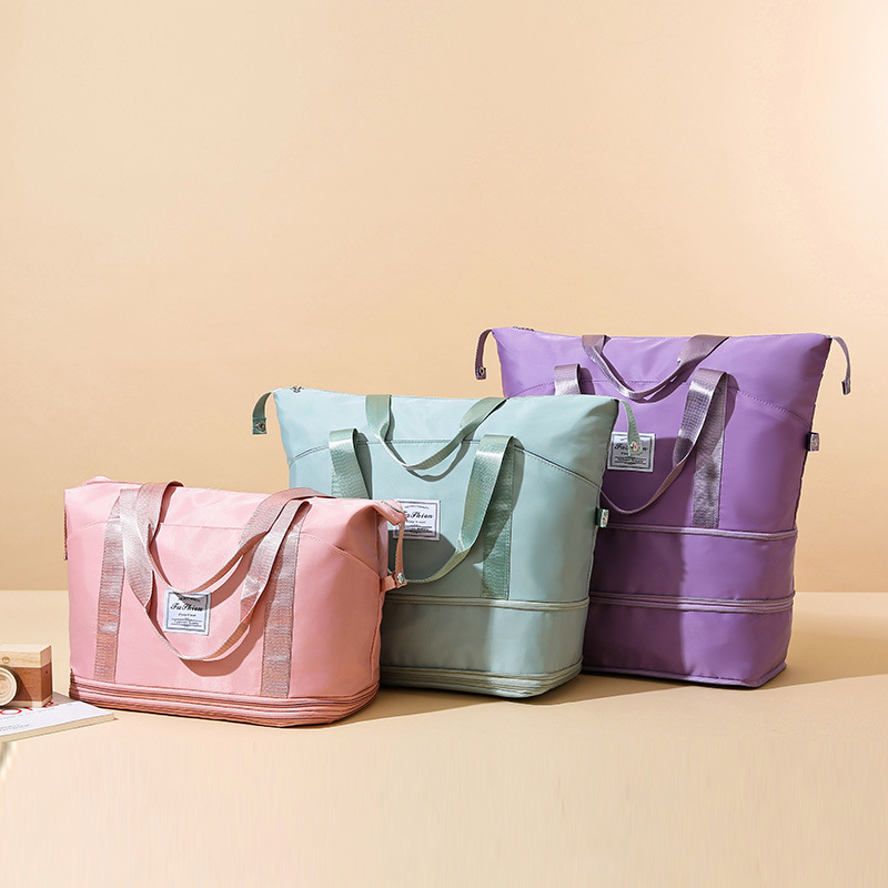Cross-border handbags, large-capacity multi-functional travel bags, two-layer stretchable maternity bags, sports and fitness bags, with LOGO printing full figure