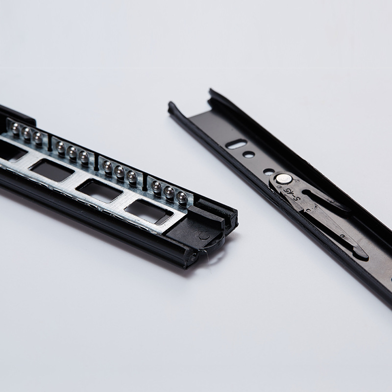 45mm wide silent thickened three-section steel ball guide rails for furniture, cabinets, sliding doors, drawers, sliding rails, side-mounted steel ball tracks Specification drawing