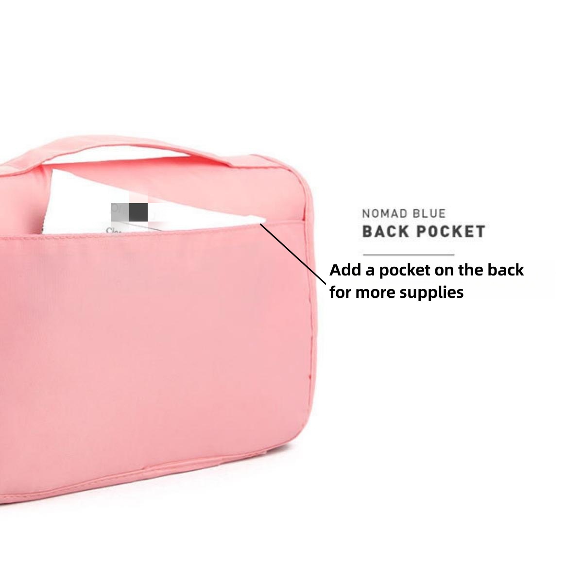 The twill waterproof hook toiletry bag is suitable for business trips and travels. It has a large capacity, is portable and dirt-resistant, and can store cosmetics Application Scenario