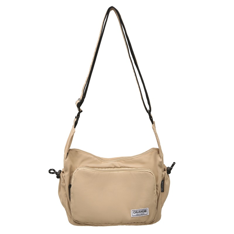 2025 New nylon fabric single-shoulder crossbody bag for men, large capacity, waterproof and wear-resistant, wide shoulder strap front bag for women, postman's trendy bag Item Picture