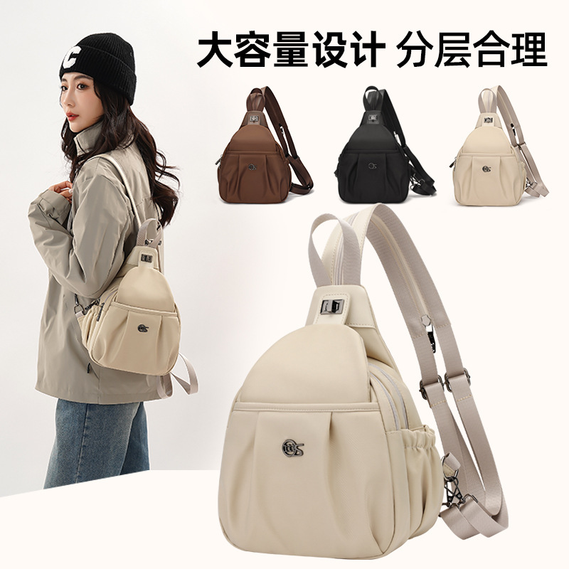 Travel backpack for women 2024 New style chest bag, lightweight commuting crossbody dual-purpose bag, sports single-shoulder hiking small backpack full figure