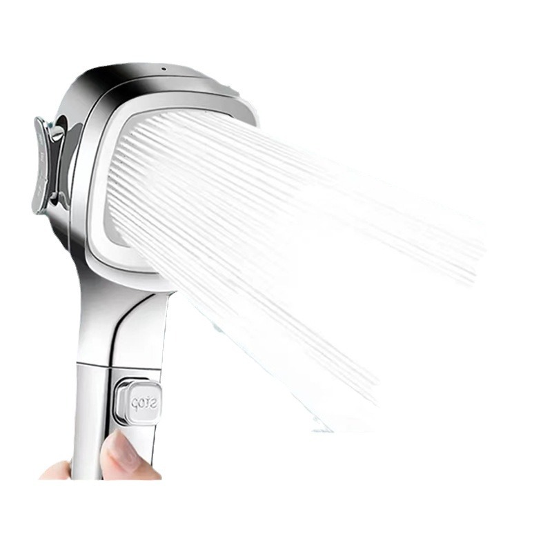 Douyin live streaming agency, five-speed pressure-increasing showerhead, one-button water-stop shower, handheld showerhead, full showerhead set Item Picture