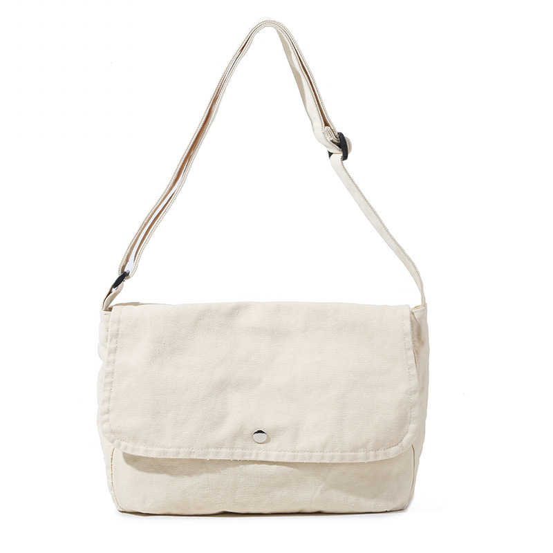 Japanese-style casual canvas bags, crossbody bags for men and women, retro and simple single-shoulder bags, student backpacks, class bags, men's crossbody bags Item Picture