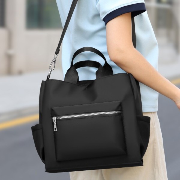 Large-capacity fashionable solid color Oxford fabric casual bag 2024 new style versatile and fashionable single-shoulder armpit bag Tote bag trendy details Picture
