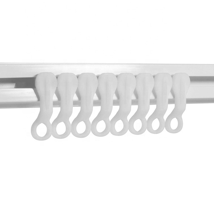 Factory wholesale 50 pieces per package of curtain track pulley accessories and auxiliary materials, curtain hooks, straight rails, curved rails, guide rail rollers full figure