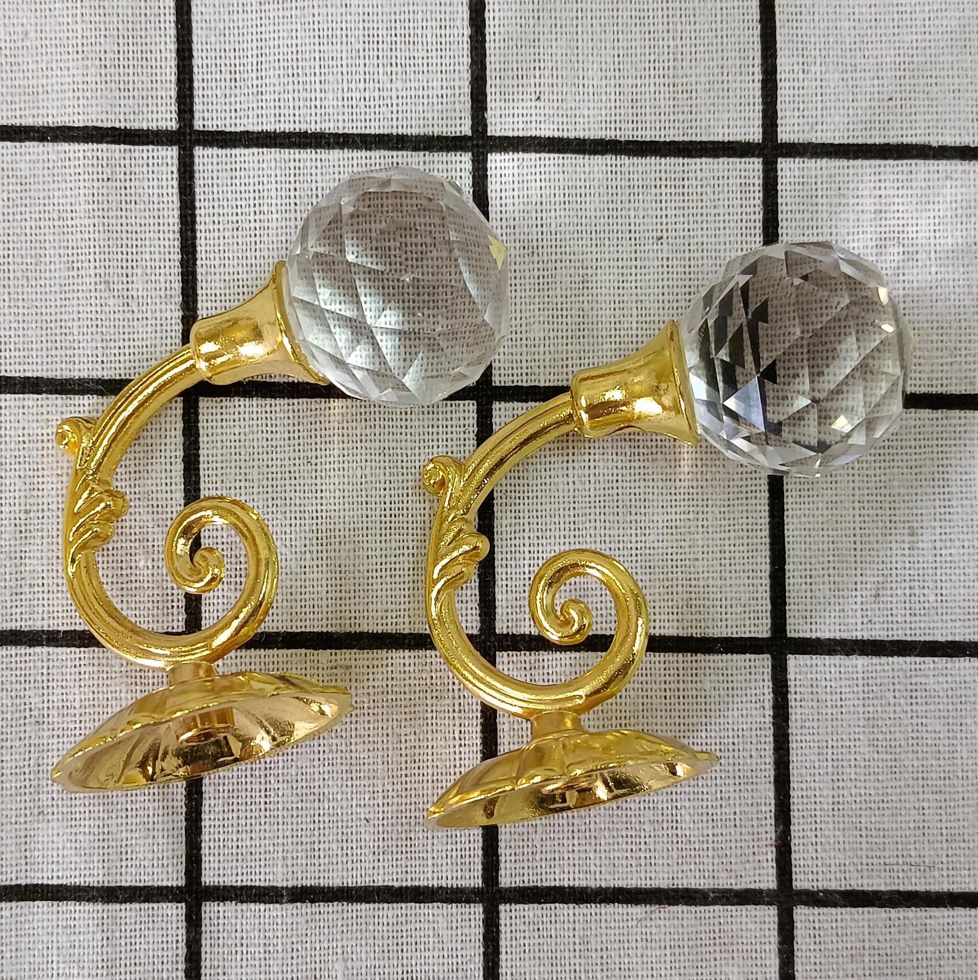 Cross-border fashion curtain hooks, door and window hooks, European alloy crystal hooks, coat and hat hooks, bath curtain hooks, factory direct sales full figure