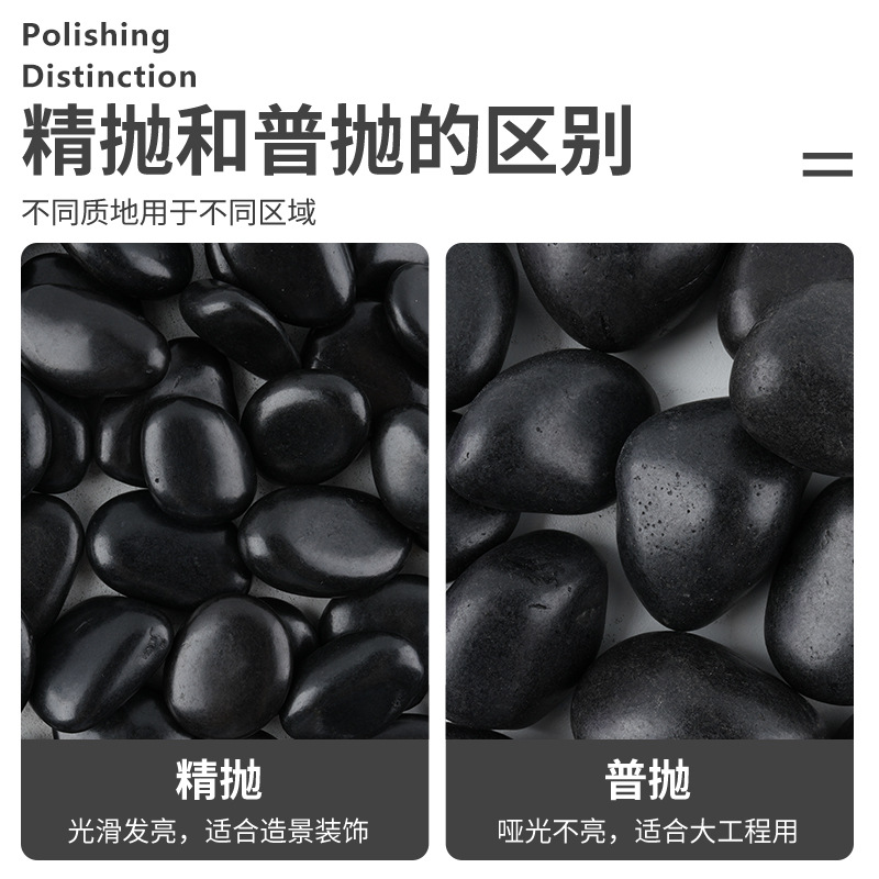The ground is paved with finely polished black pebbles, and the road is paved with black stones and pebbles. The garden and courtyard are decorated with black rain flower stones Specification drawing