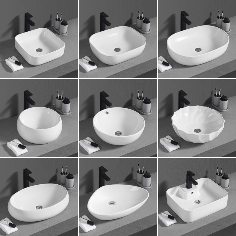 Ceramic countertop washbasin, single basin, bathroom washbasin, balcony small-sized countertop basin, household washbasin full figure