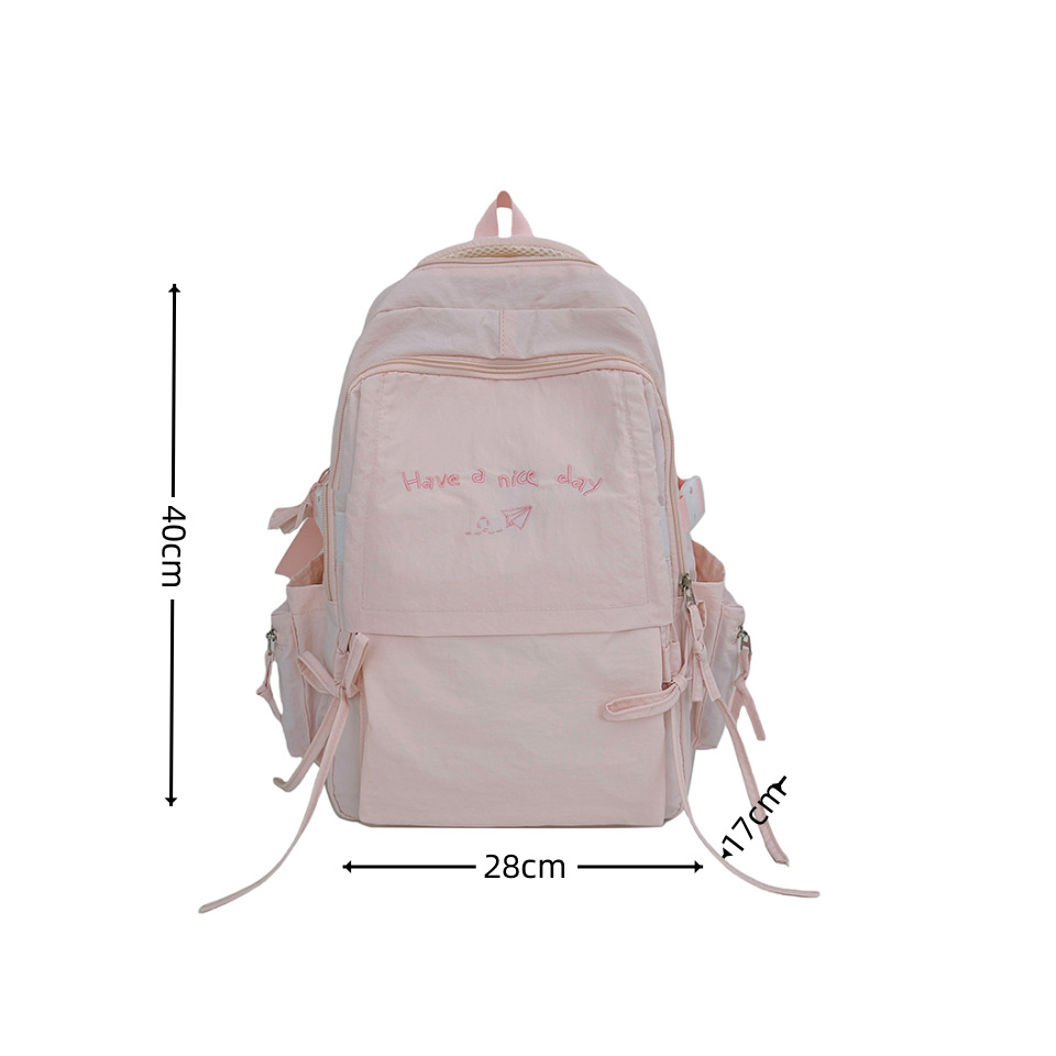 New casual backpacks for boys and girls, large-capacity and low-load backpacks, simple letter schoolbags for high school and junior high school students, cross-border Item Picture