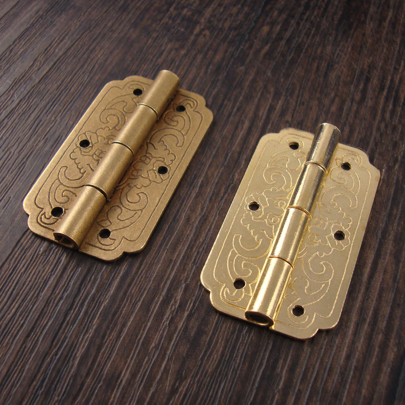 Retro brass hinged official suitcases, mini folding doors, pure copper hinges, cabinet door hinges, furniture hardware details Picture