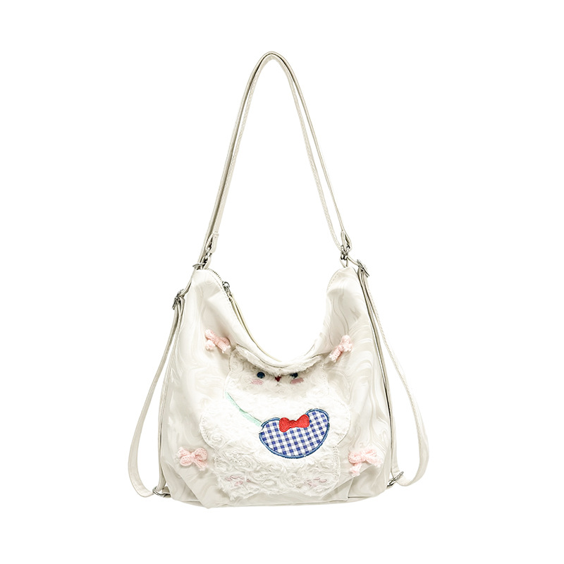 A cute girl's new large-capacity plush cartoon fresh backpack on Instagram, a trendy single-shoulder crossbody bag for commuting Item Picture