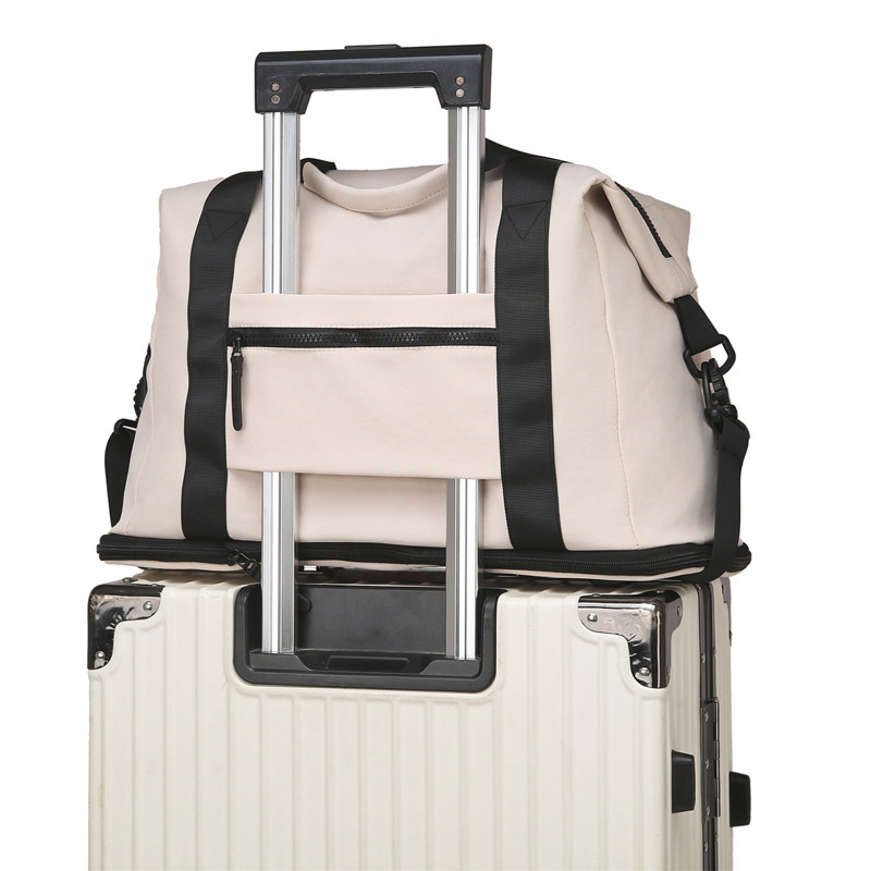 New large-capacity handbag, short-distance business trip expandable yoga bag, dry and wet separation cool fitness bag details Picture