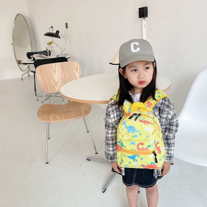 Wholesale 2022 summer new children's bags, Oxford cartoon dinosaur pattern backpacks, kindergarten baby schoolbags Specification drawing
