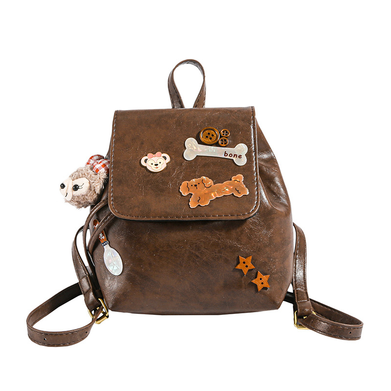 Cute cartoon bone dog backpack, a new retro casual and fashionable backpack for girls' commuting Item Picture