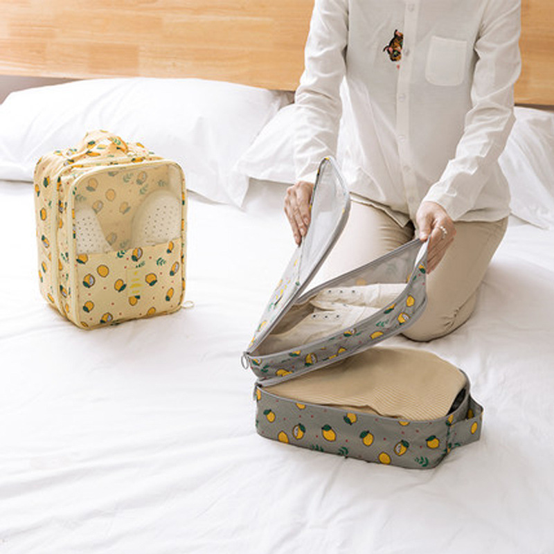 Super large capacity, can hold three pairs of shoes, convenient Oxford cloth storage bag, waterproof case, suitcase handle, shoe storage full figure