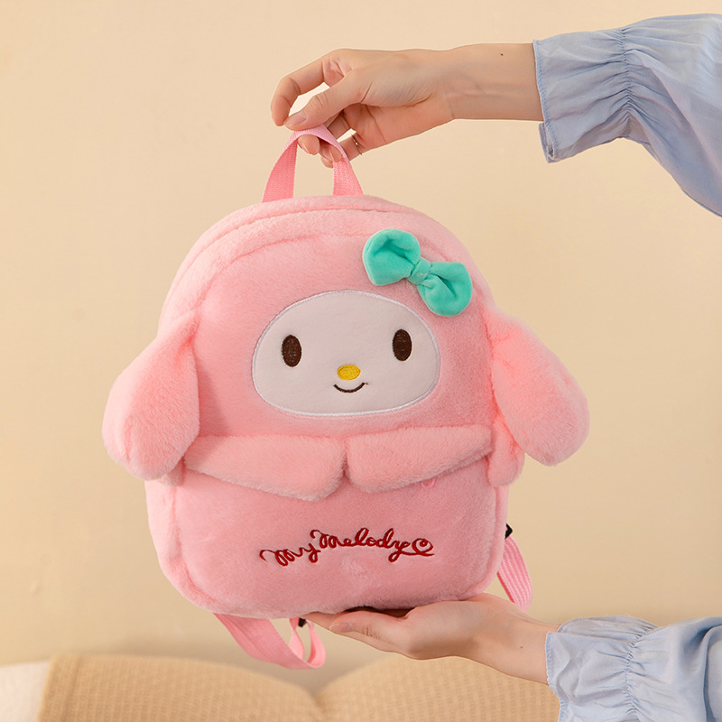 The new Sanrio Strawberry Bear Kuromi backpack with a large capacity figurine storage bag and a student schoolbag Application Scenario