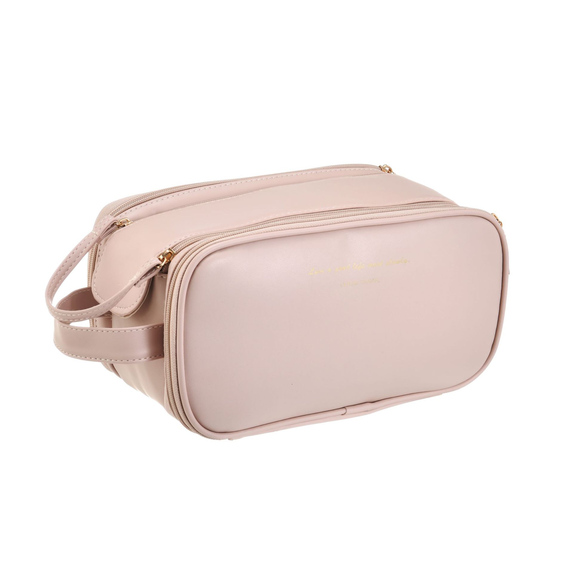 Double zipper women's large-capacity portable 2024 new travel high appearance level Makeup brush and toiletries storage bag Item Picture