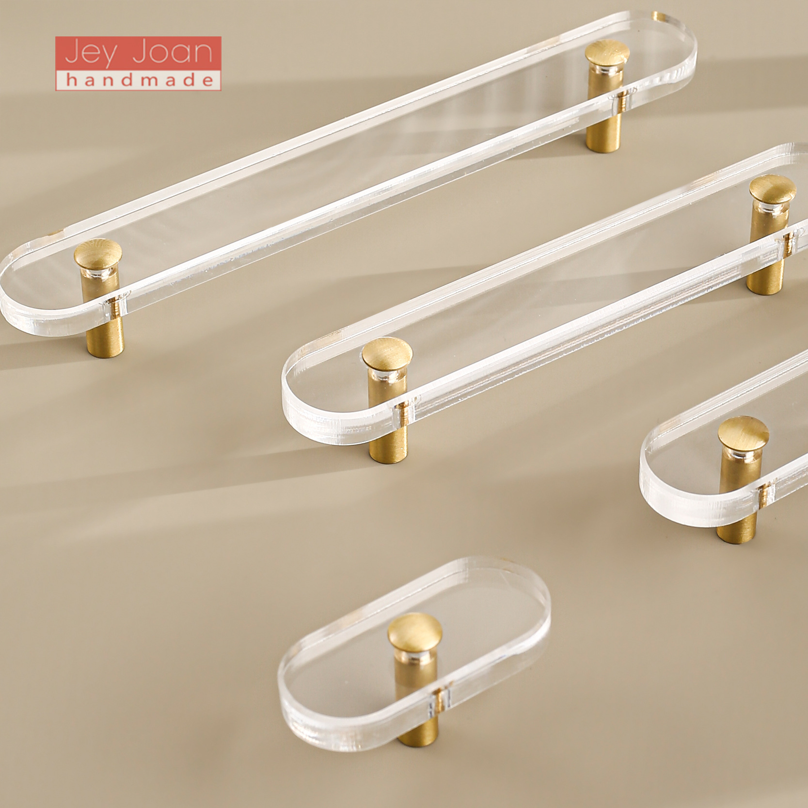 Simple acrylic flat plate brass handle, acrylic cabinet door drawer handle, minimalist brass wardrobe small handle Application Scenario
