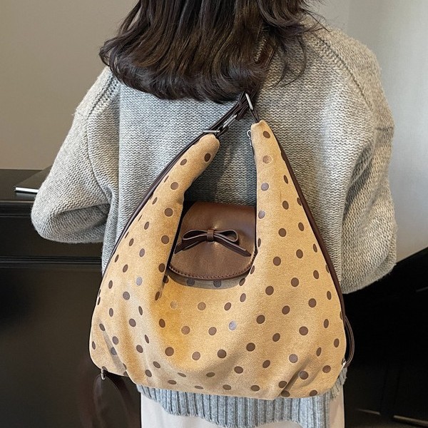 The new design polka dot Korean-style single-shoulder bag, sweet girl multi-functional backpack, casual, fashionable, practical and niche crossbody bag details Picture