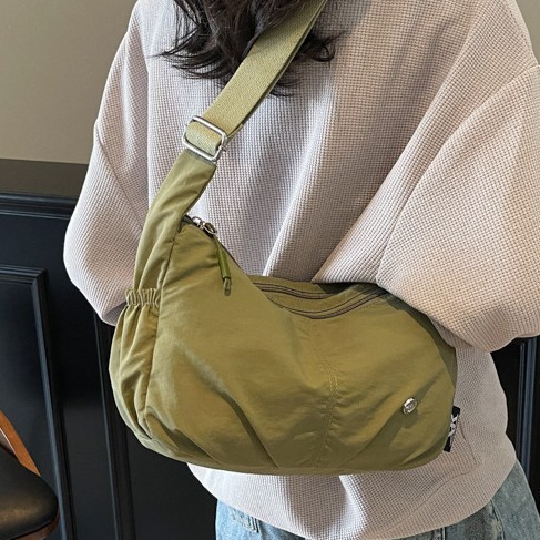 Women's Bag 2025 Spring New Casual Bag, casual nylon fabric single-shoulder crossbody bag, street trend commuting bag Specification drawing