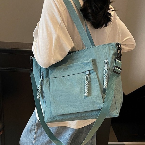 Women's cross-border handbag trend 2025 Spring New Design Nylon fabric bag large capacity single-shoulder crossbody bag full figure