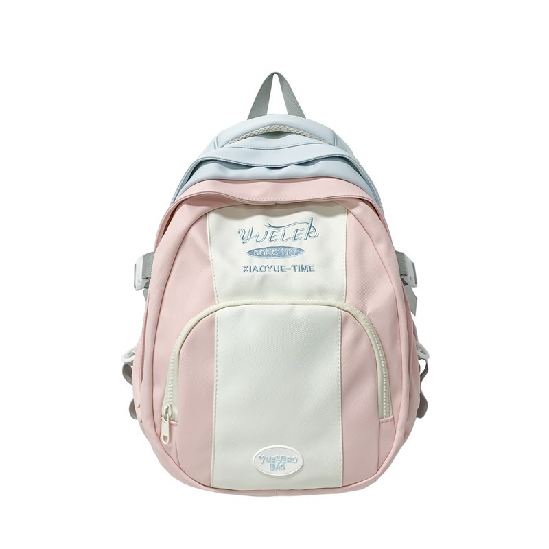 Lightweight and load-reducing large-capacity backpack for primary school students, 3456 grade color-blocking travel backpack and travel bag Item Picture