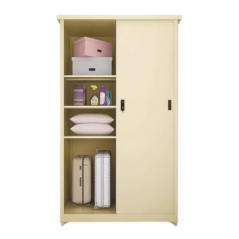 Balcony cabinet, household sliding door, iron sheet wardrobe, large-capacity storage cabinet, foreign trade factory supply chain factory Item Picture