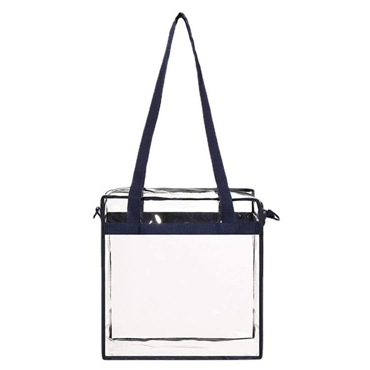 In-stock pvc transparent bag, square capacity, travel storage bag, portable crossbody, hand-held shopping bag, logo Item Picture