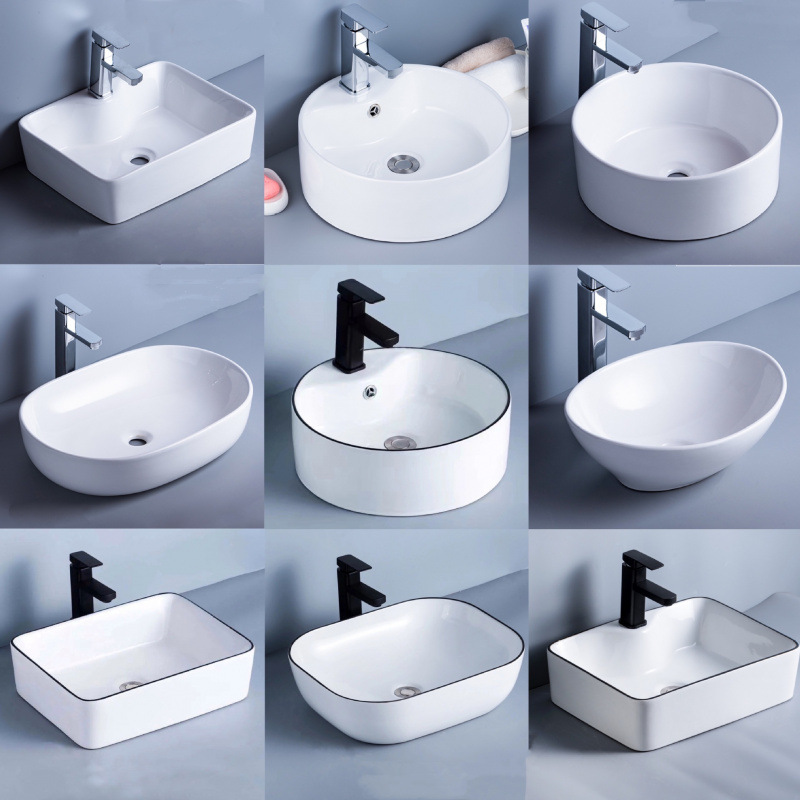 Countertop basin, washbasin, ceramic countertop basin, washbasin, single basin, balcony washbasin, household countertop basin, washbasin full figure