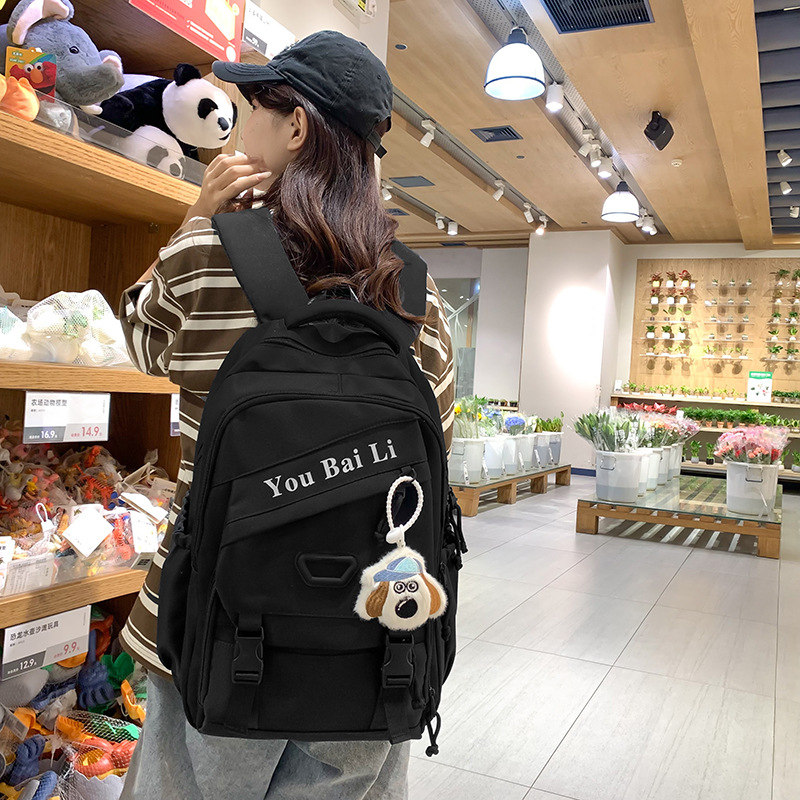 2024 New Korean version backpack with reduced load, color-matched large capacity short-distance travel backpack for college and high school students details Picture