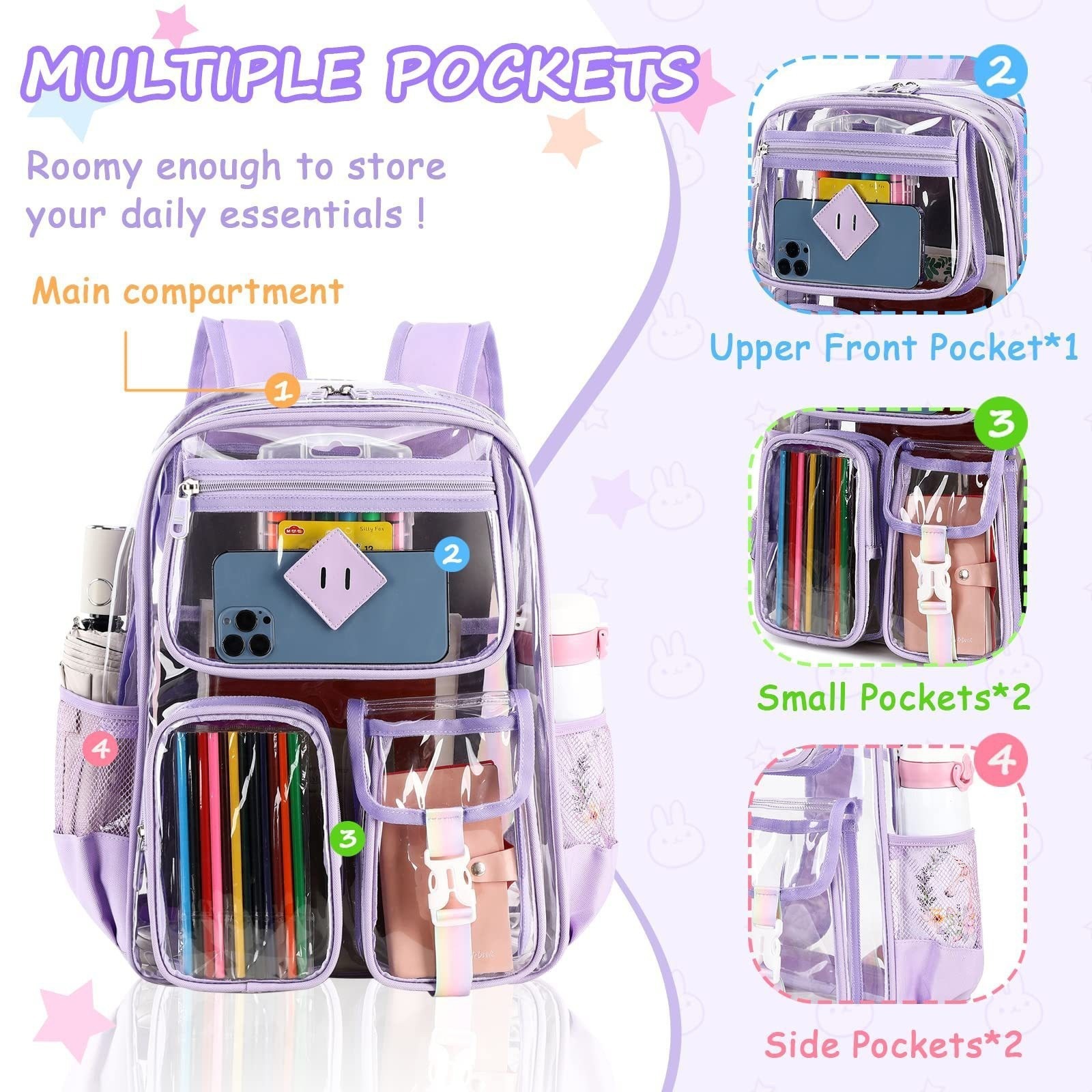 New in-stock cross-border Amazon bestseller transparent pvc backpack, outdoor fitness and sports visible backpack Application Scenario