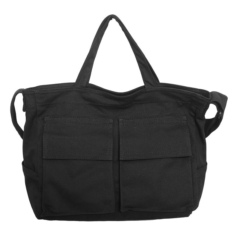 Workwear-style single-shoulder crossbody bag, men's and women's ins canvas bag, student class bag, street large-capacity artistic casual bag Item Picture