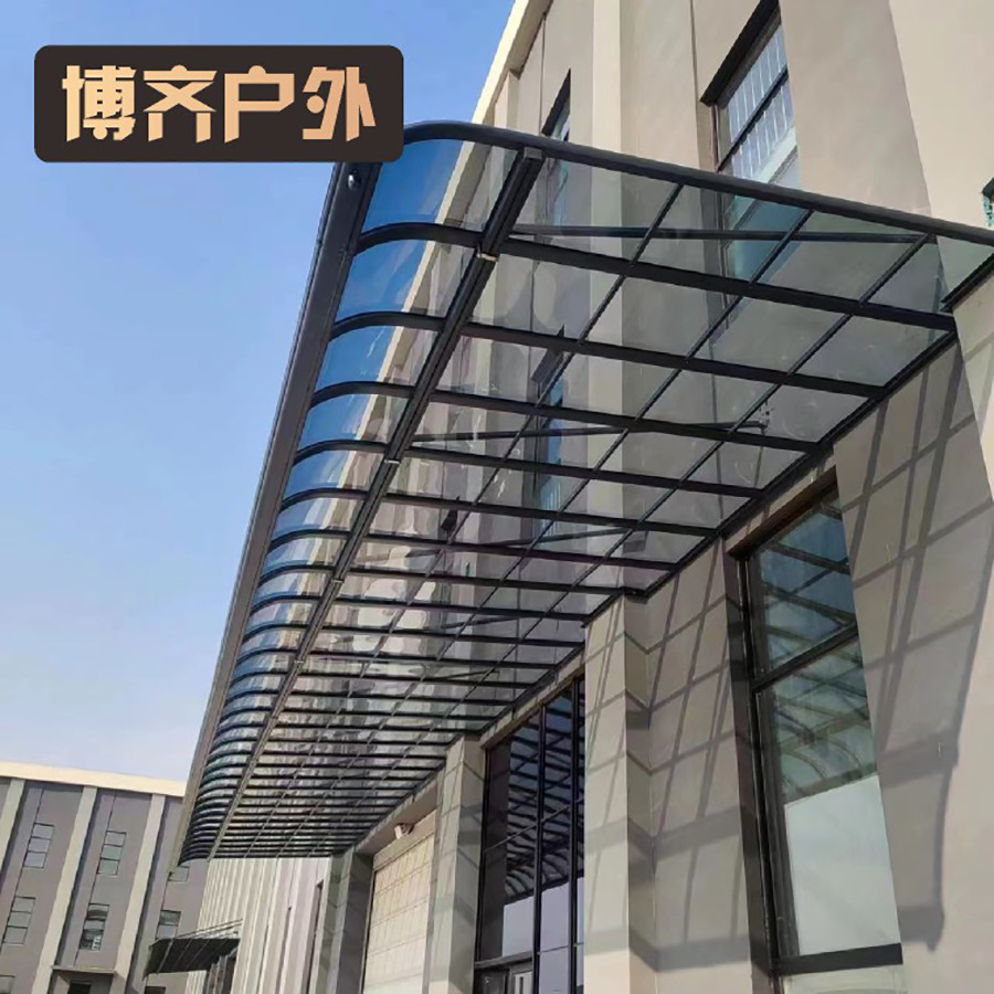 Aluminum alloy polycarbonate sheet canopies, sunshades, arc-shaped sunrooms, carports, window sills, eaves and rain shelters Specification drawing