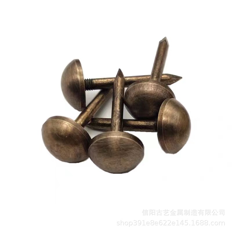 Chinese-style brass cap nails, iron foot drum nails, ancient building gate copper nails, door nails, bubble nails, antique copper cap nails, ancient nails, round head nails Item Picture