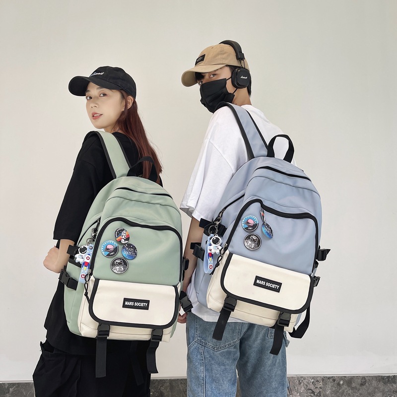 Trendy Japanese-style backpacks for junior high school, senior high school and university, men's and women's backpacks for casual sports, large-capacity schoolbags, and ins couple backpacks details Picture