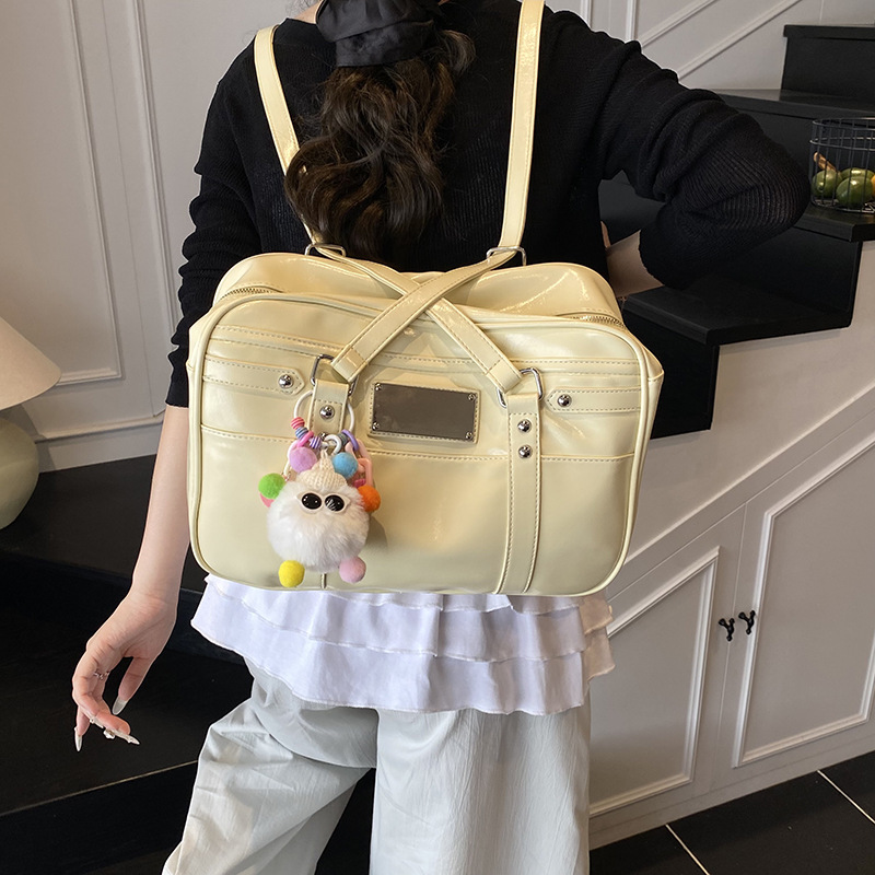 Cross-border Korean school-style large-capacity single-shoulder bag for women, 2025 new model, lightweight, simple and casual backpack for commuting details Picture
